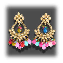 Arya Earrings - Exquisite Handcrafted Kundan Jewelry