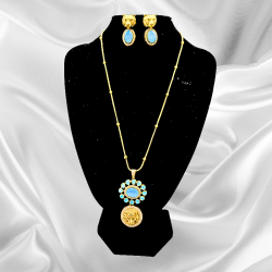 Meera Pendant Set Embellished with Monalisa Stones