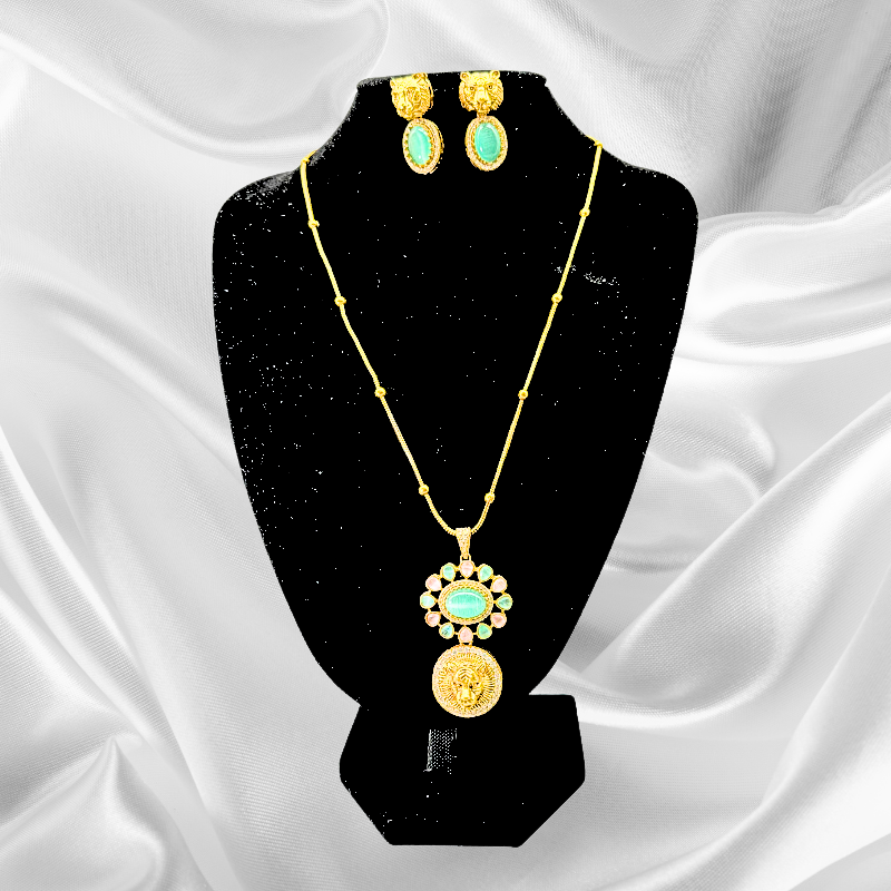 Meera Pendant Set Embellished with Monalisa Stones