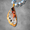 Eva Agate Pendant Set With Shell Pearl Mala & Natural Agate Stone