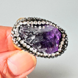 Isla Amethyst Adjustable Ring