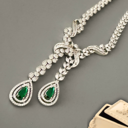 Elena AD Necklace Set - Elegant American Diamond Jewelry