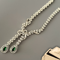 Elena AD Necklace Set - Elegant American Diamond Jewelry